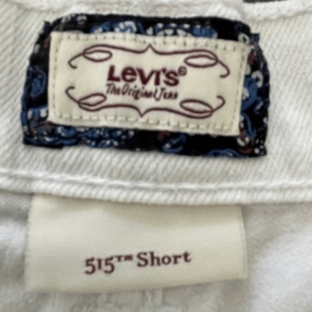 Levi's‎ 515 High Rise Jean Shorts Chalk White Denim Short Length 14 - Picture 7 of 9
